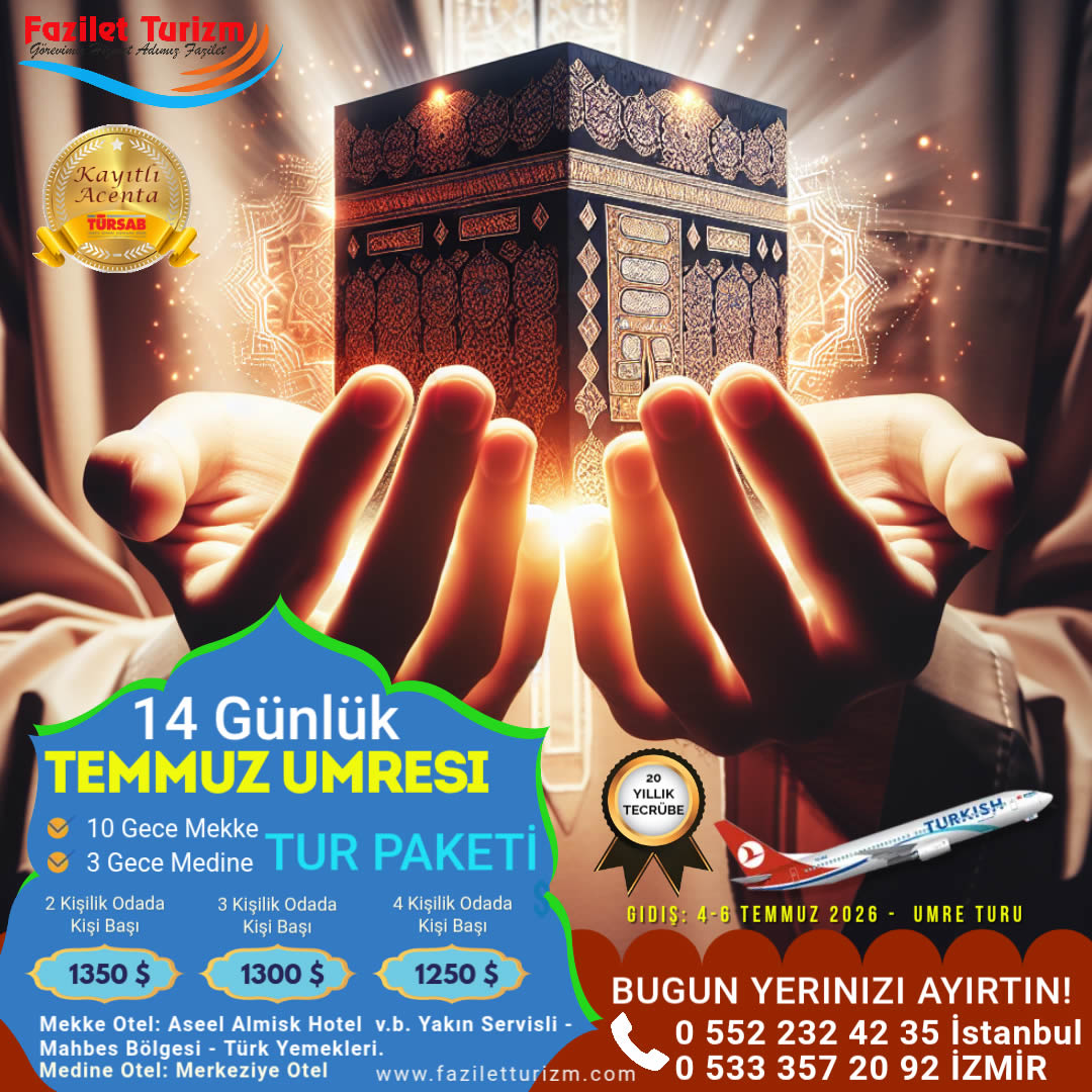 14 Günlük 2026 temmuz Umresi