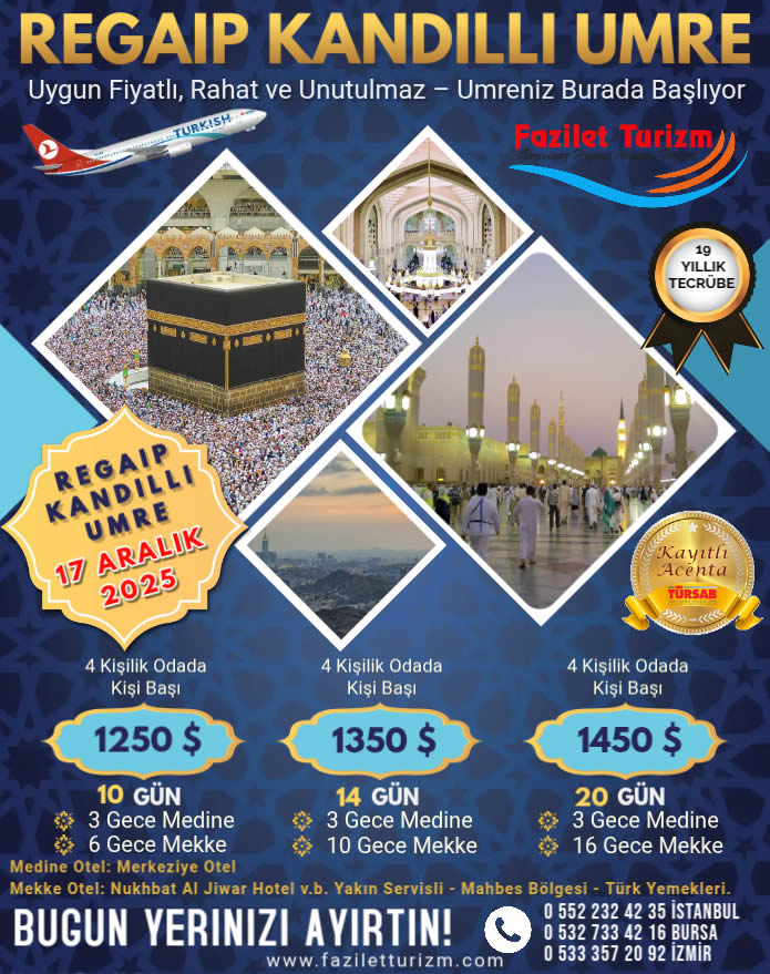 2025 Aralık Umre Turu Fiyatları