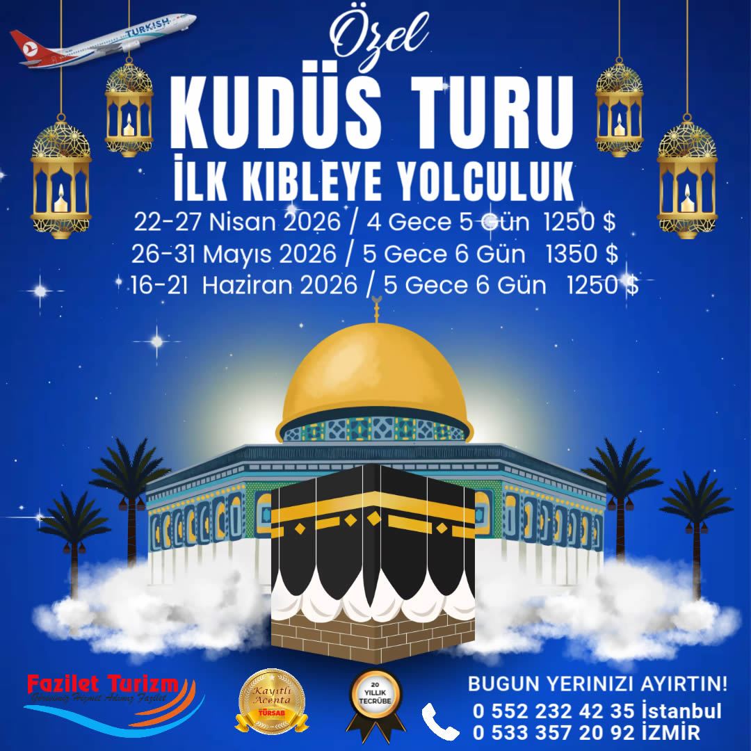 Kudüs Turu Diyanet Onaylı Umre