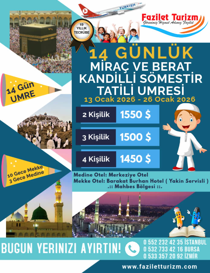 2026 Ocak Umre Turu Fiyatları